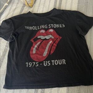 Rolling Stones super soft Black T-Shirt (slightly cropped) womens lg
